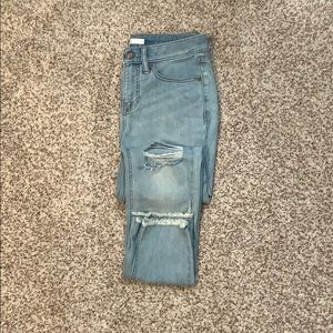 LC Lauren Conrad light distressed frayed hem jean